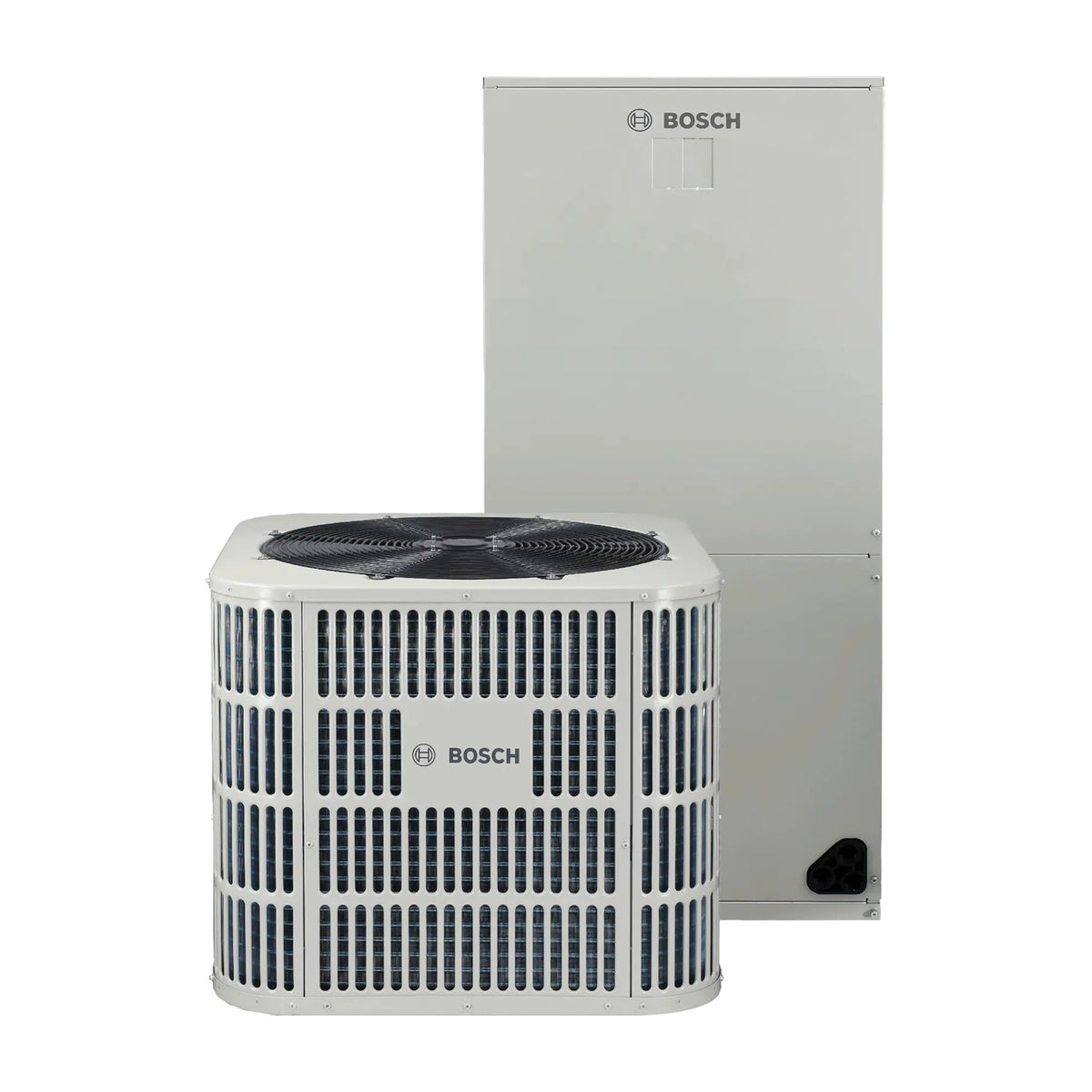 Bosch BOVA variable-capacity inverter outdoor condensing unit on pure white canvas