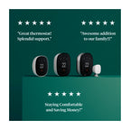 ecobee Smart Thermostat Essential 3/4 side angle perspective view on pure white canvas