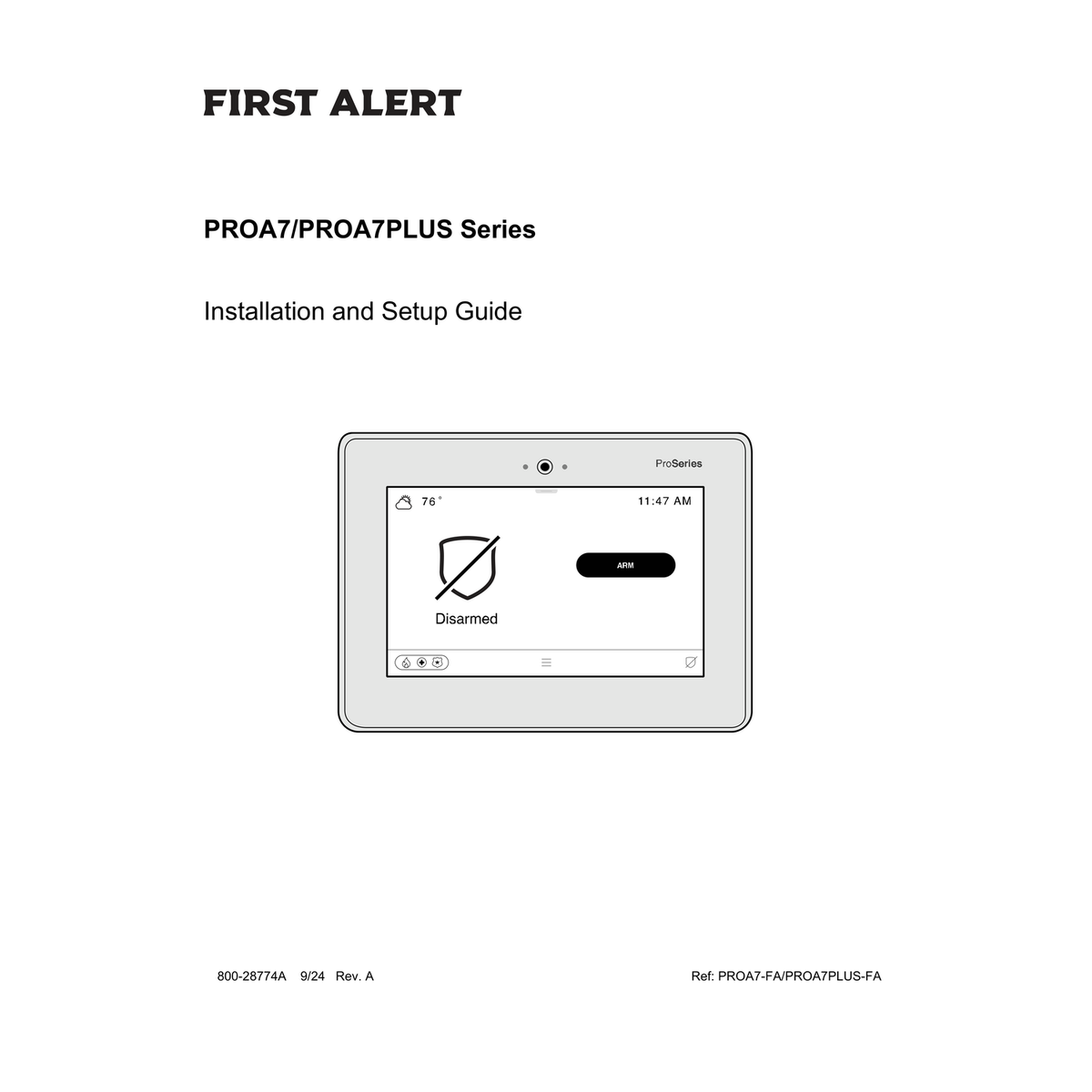 Honeywell Home ProSeries PROA7PLUSCN 7-inch All-in-One Security Panel installation guide