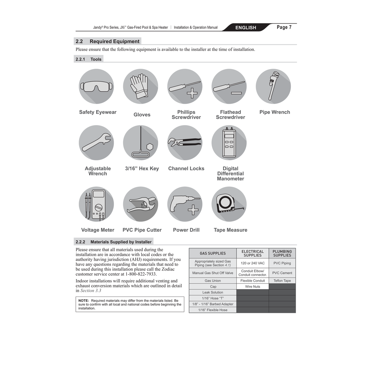 Jandy JXi Pool Heater engineering dimensions, water connections, and electrical specifications table