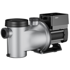 Moov Ai inverter variable-speed pool pump, silver pump body with black motor and control box