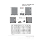 Raypak Digital Pool Heater engineering specifications, model dimensions, and gas connection table