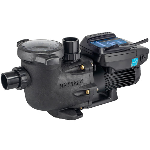 Hayward TriStar VS 900 1.85 HP variable-speed pool pump with digital control keypad and see-through strainer cover on clean white background